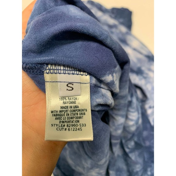 Bell Dahl Blouse Short Sleeve Blue S Women's  A18 - Picture 4 of 6